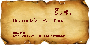 Breinstörfer Anna névjegykártya